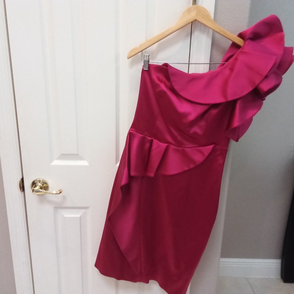 cocktail dress,  Karen Millen designer, size 10, color Fushia
